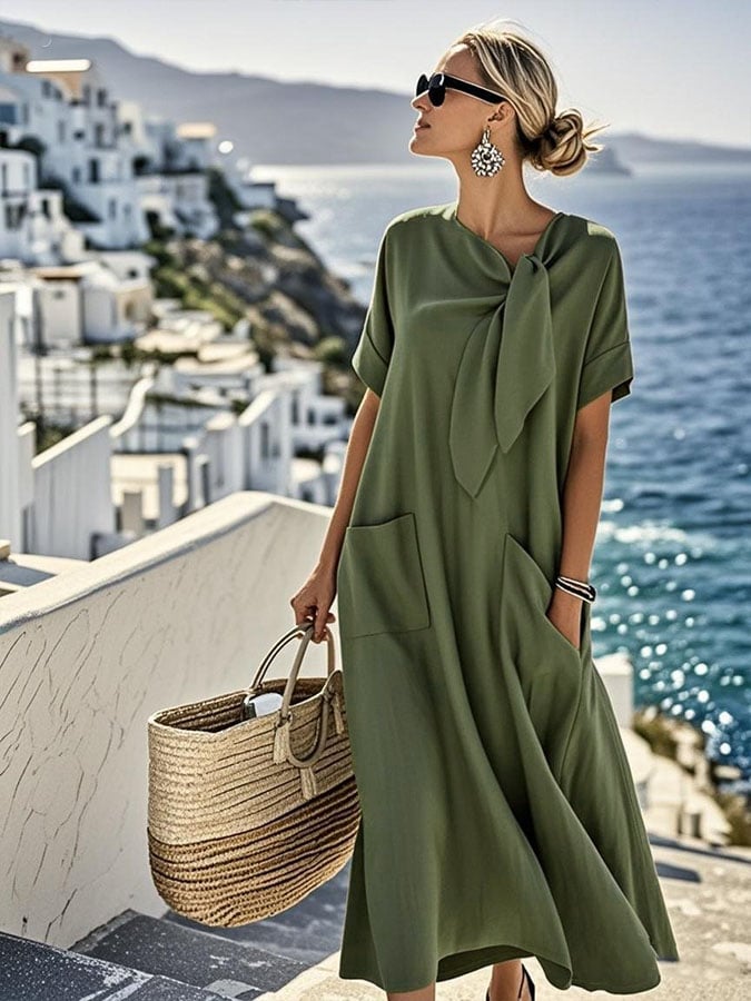 Lynor™ | Loose Cotton-Linen Dress with Pockets