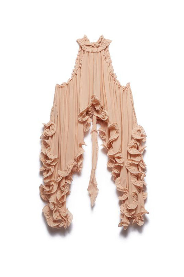 Lynor™ | Ruffled Hem & Neck Tie Flared Top