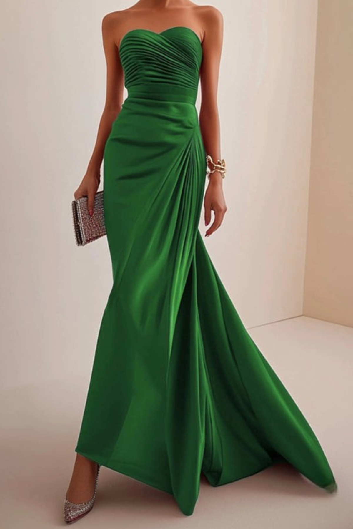 Lynor™ | Strapless Luxe Evening Dress Red