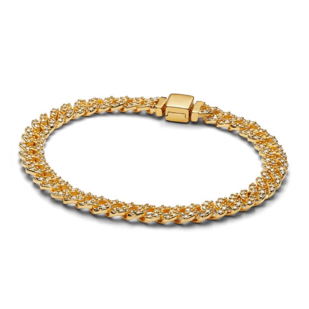 Lynor™ | Moissanite Cuban Bracelet – Bold 18K Gold with Dazzling Brilliance