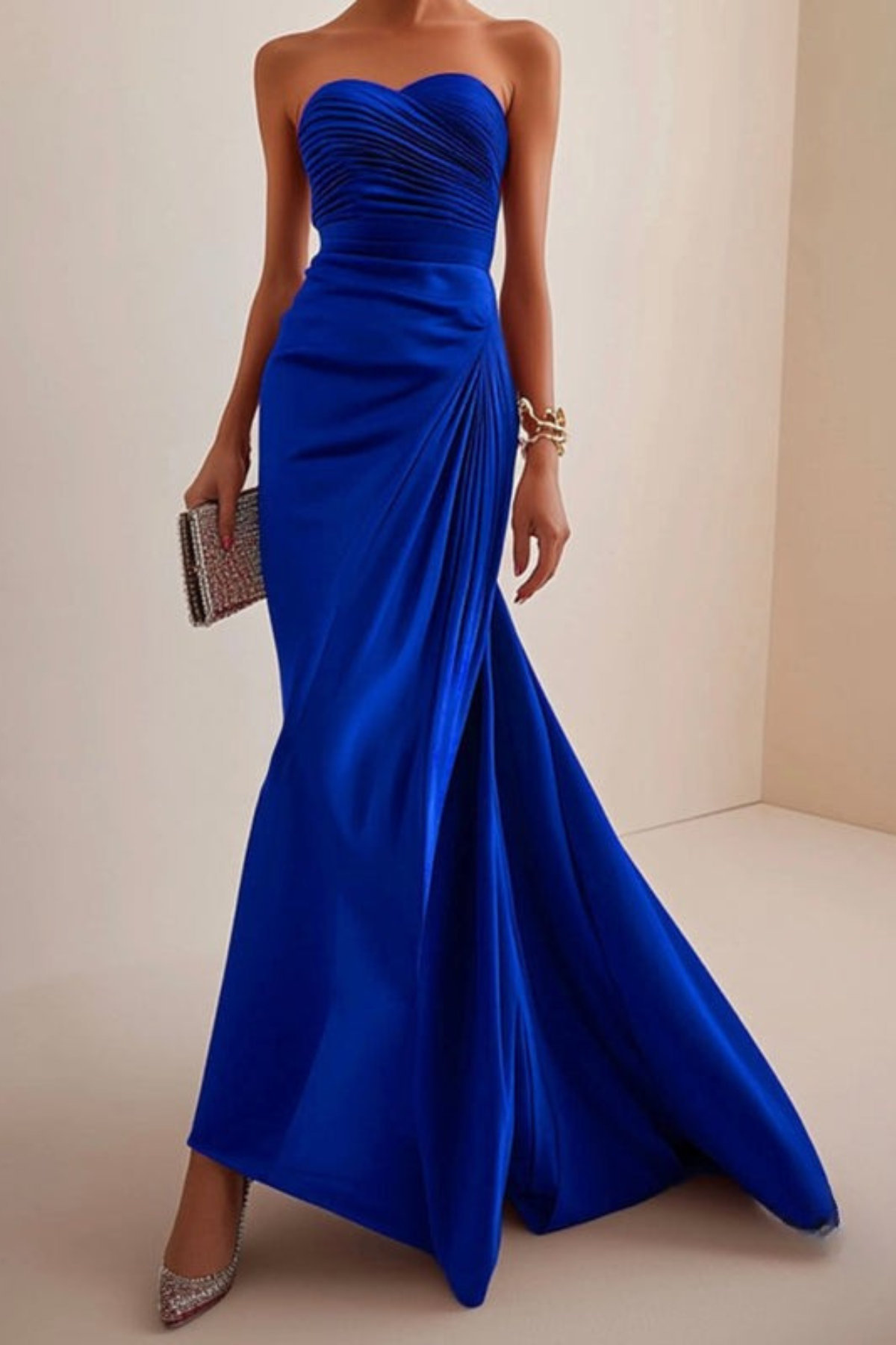 Lynor™ | Strapless Luxe Evening Dress Red