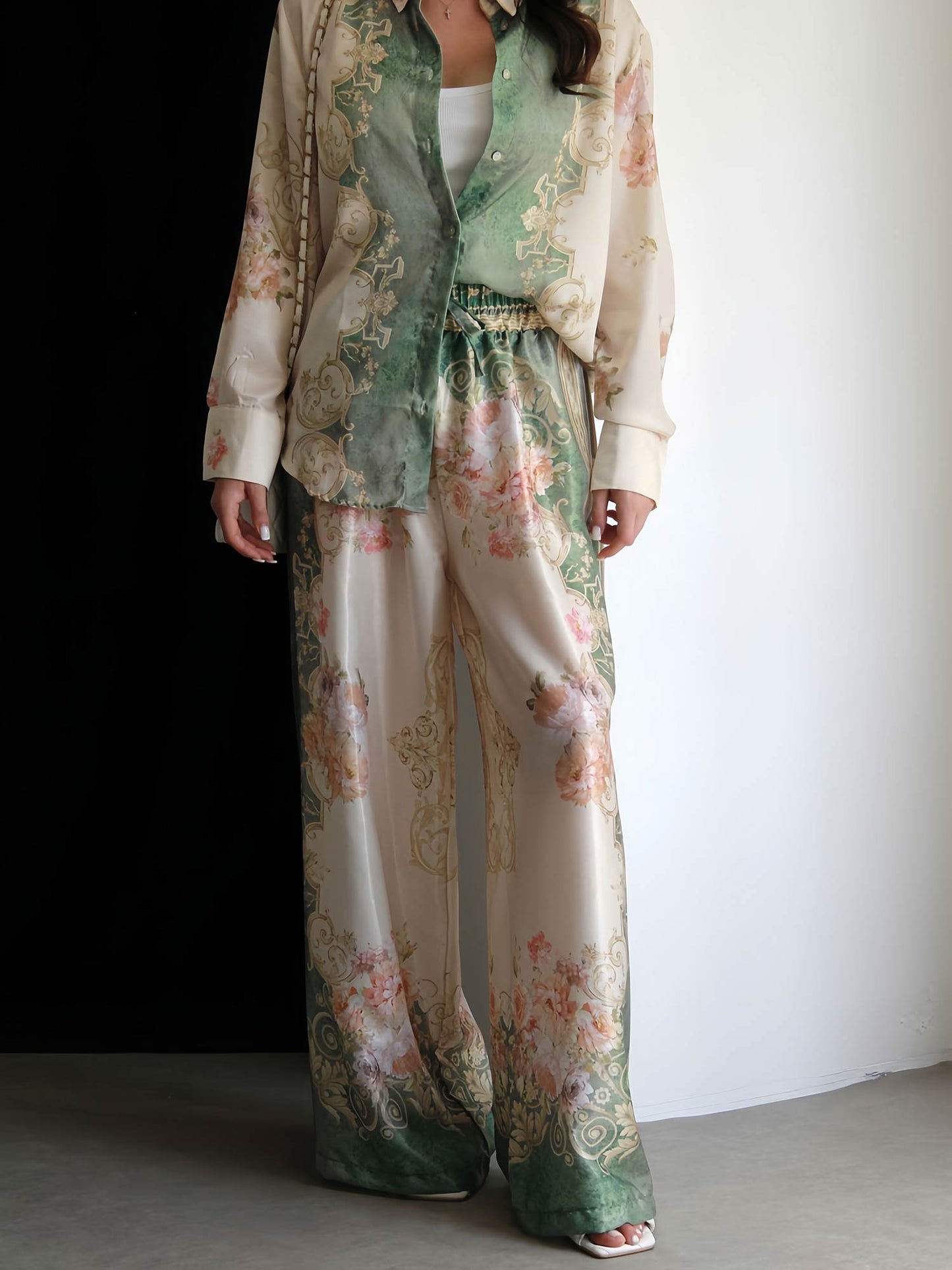 Lynor™ | Baroque Satin Two-Piece Set