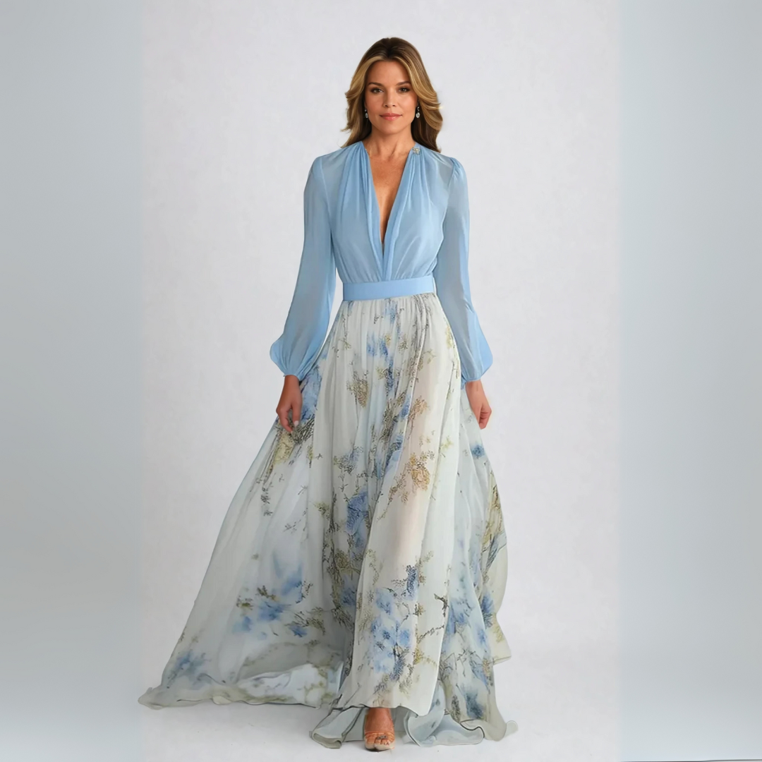 Lynor™ | Floral Print Maxi Dress – Flowing Elegance in Every Bloom