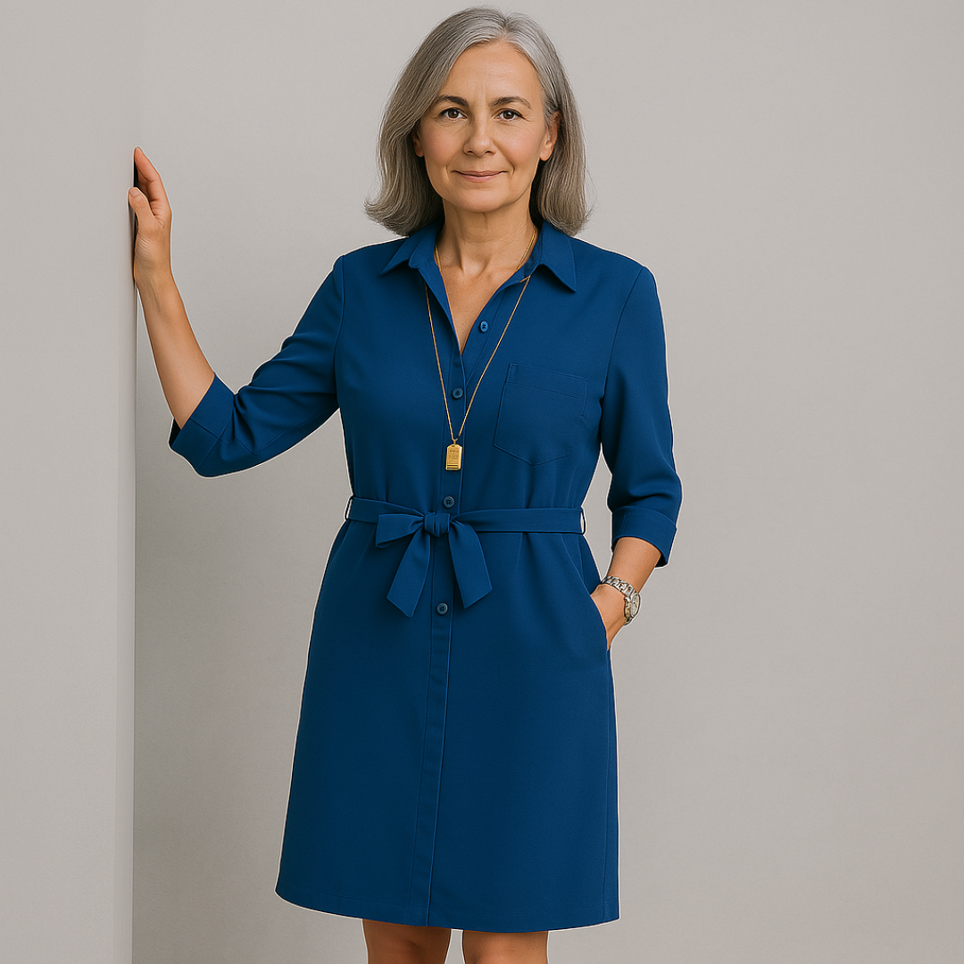 Lynor™ | Loose Knee-Length Shirt Dress