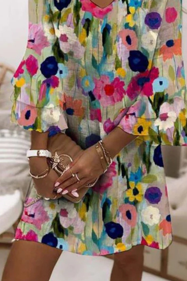 Lynor™ | Floral Dress – Refined Comfort & Elegance