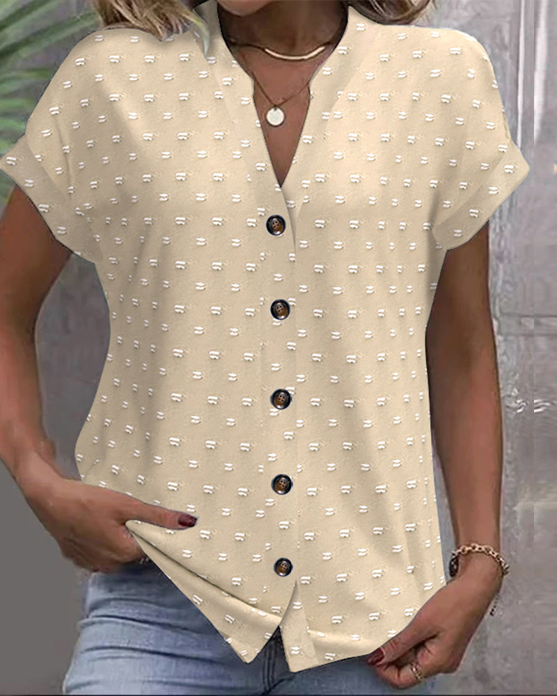 Lynor™ - Button Down V-Neck Shirt