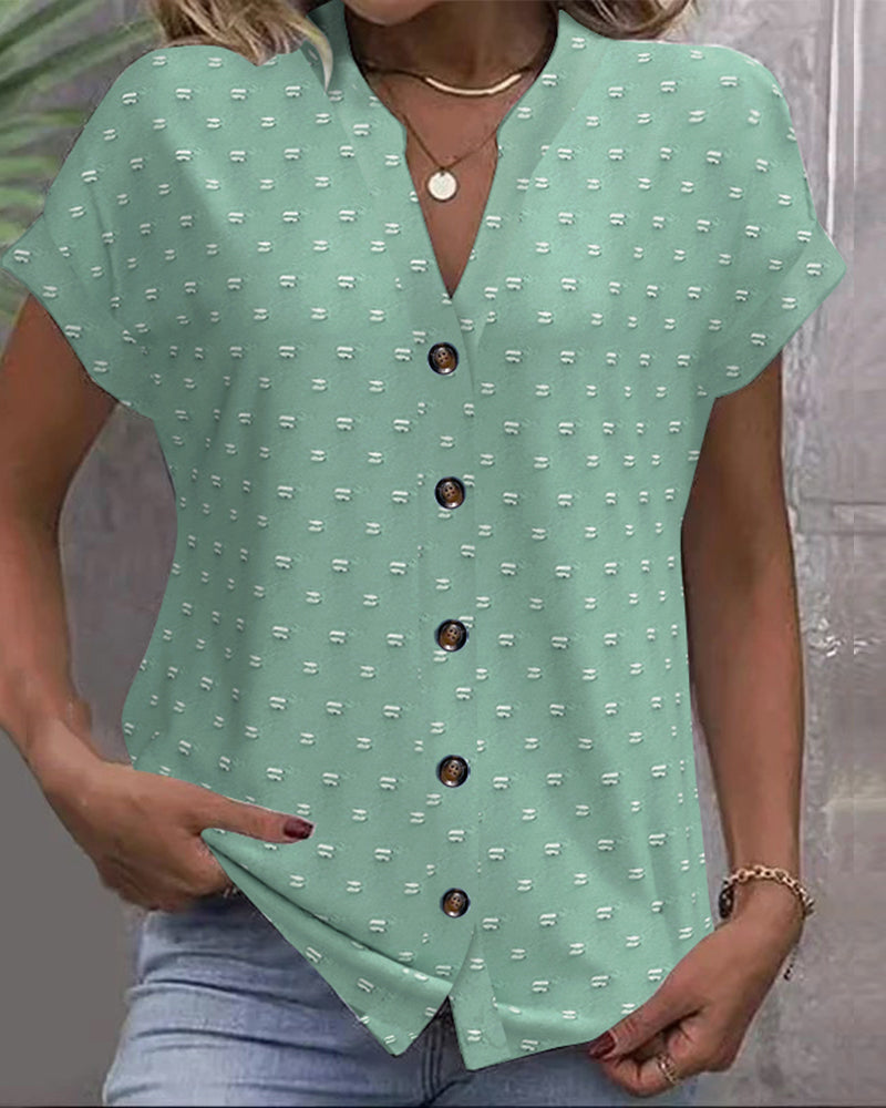 Lynor™ - Button Down V-Neck Shirt