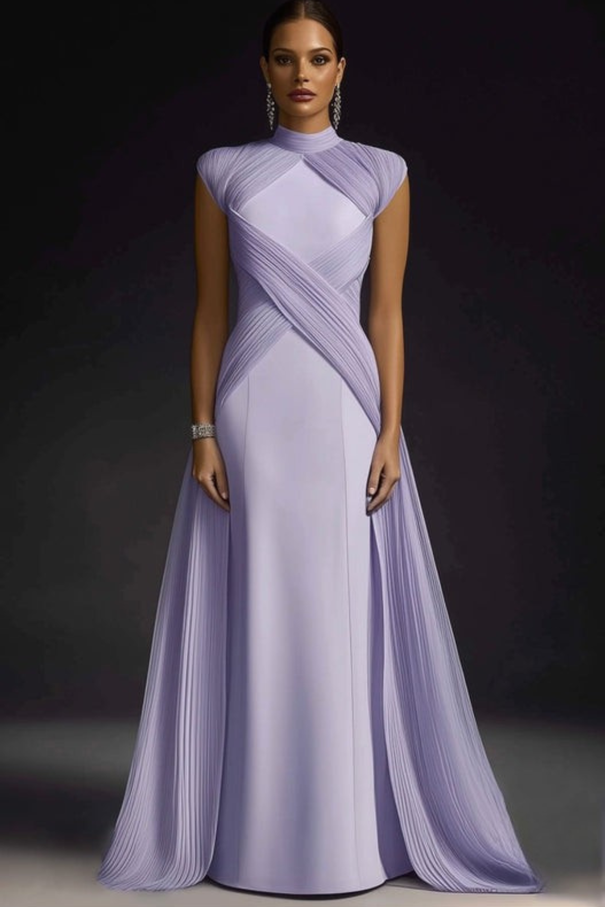 Lynor™ | Sculptural Lavender Evening Dress