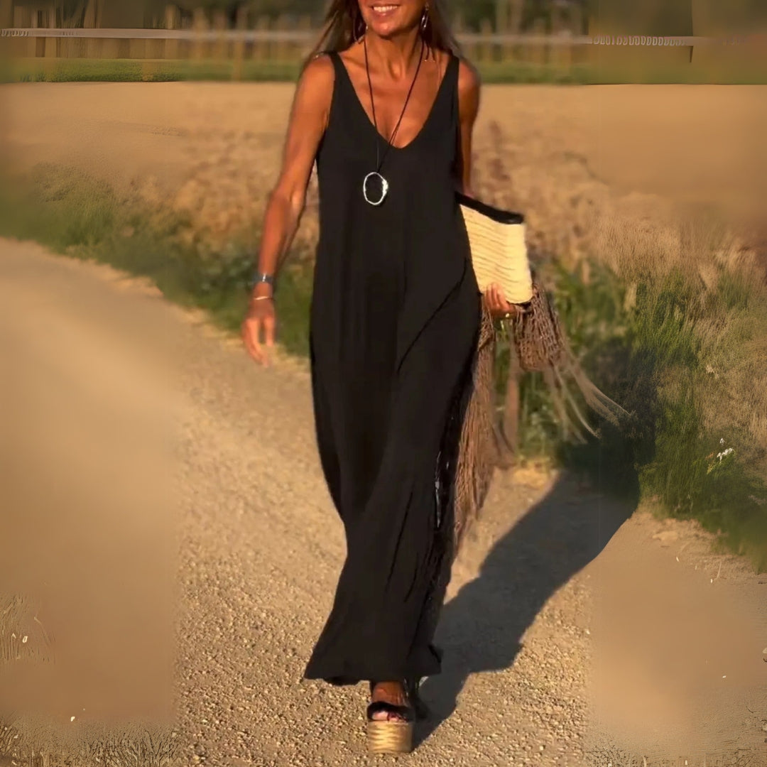 Lynor™ | Flowing V-Neck Maxi Dress
