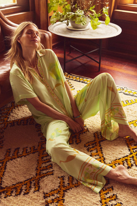 Lynor™ | Short Sleeve Shirt & Wide Pants with Pockets and Waist Tie Floral Set