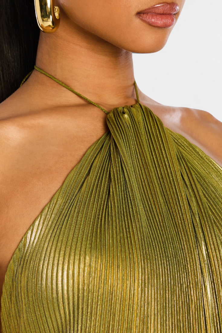 Lynor™ | Metallic Dress – Open Back