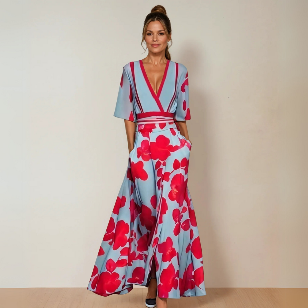 Lynor™ | Classic Floral Dress – Timeless Blooms with Effortless Elegance