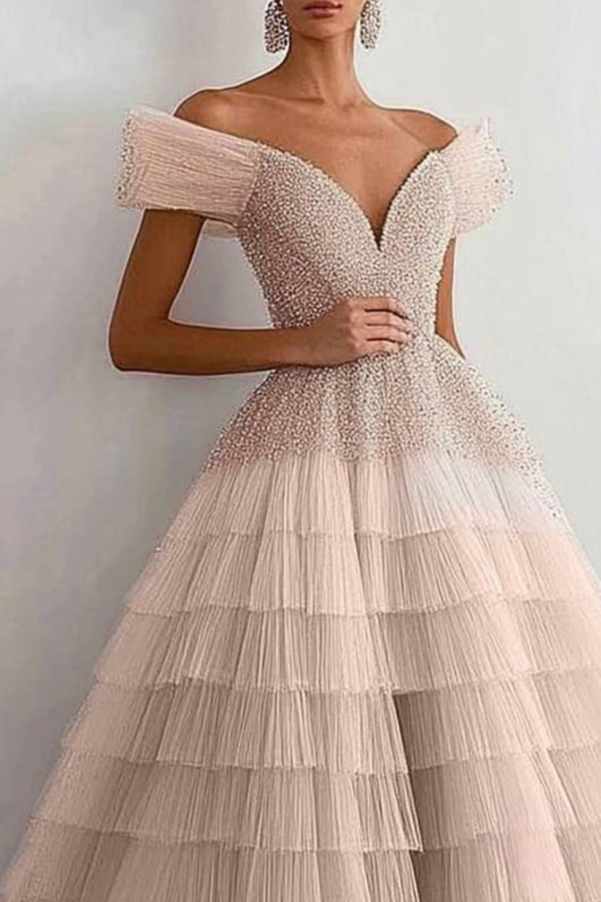Lynor™ | Off-Shoulder Mesh Evening Dress