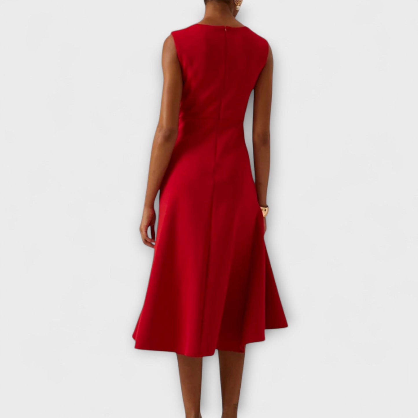Lynor™ | Asymmetric Draped Design Midi Dress