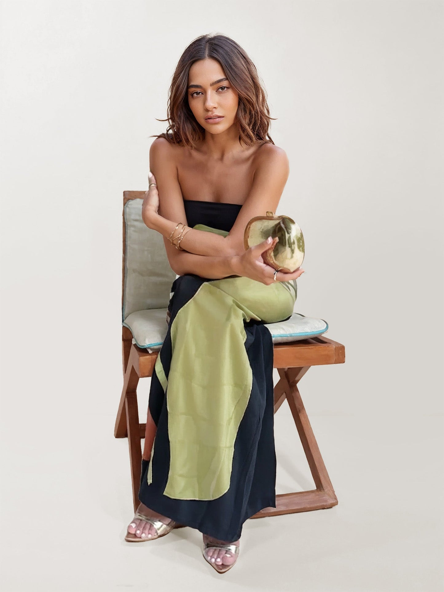 Lynor™ Elegant Long Strapless Dress with Abstract Floral Design