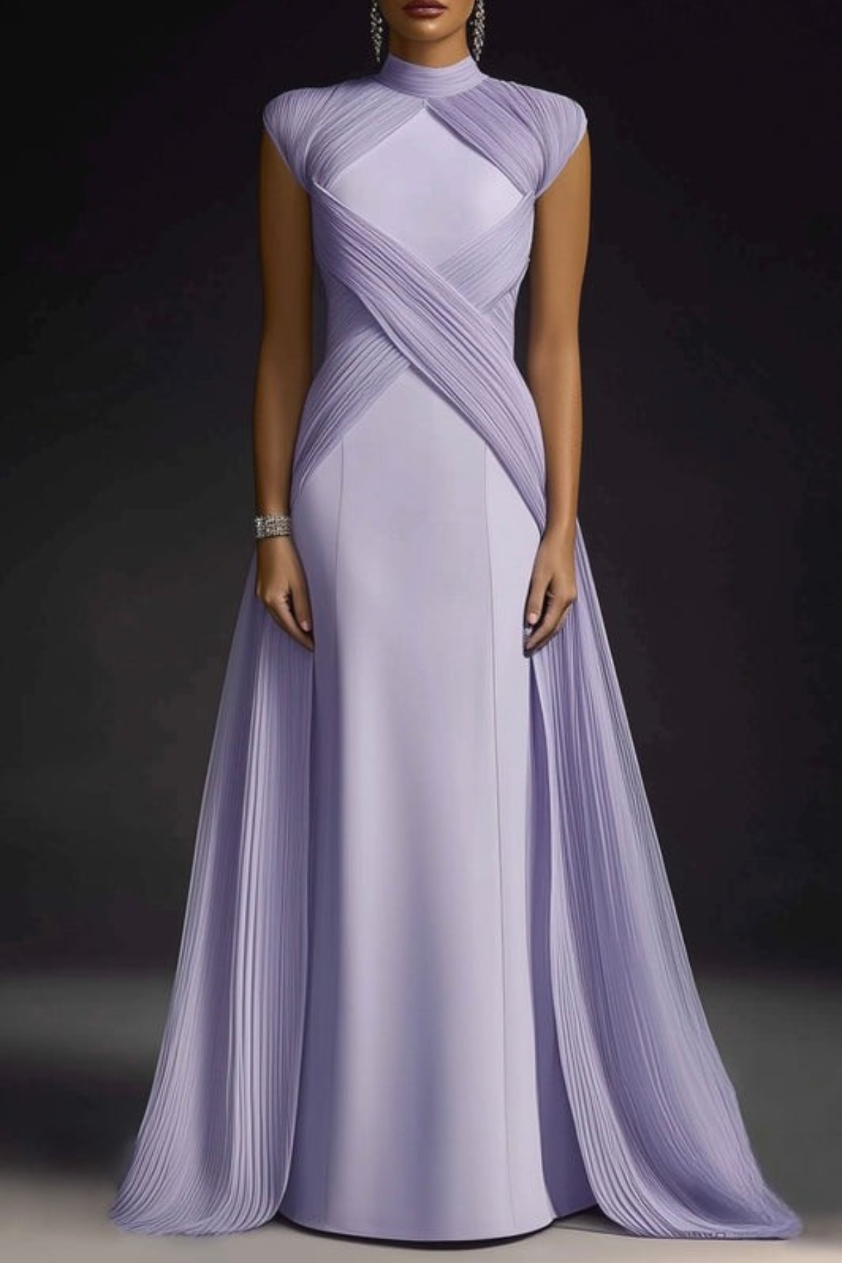 Lynor™ | Sculptural Lavender Evening Dress