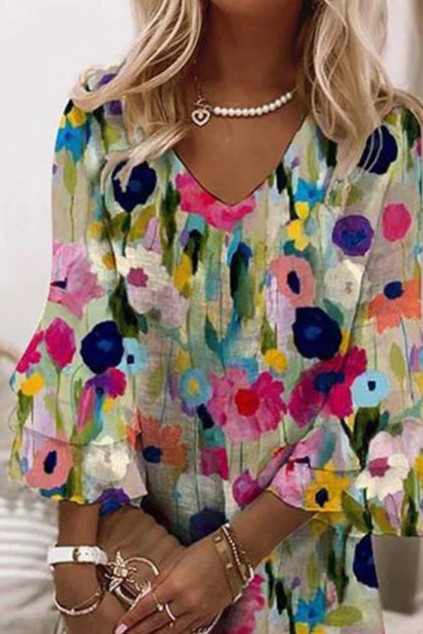 Lynor™ | Floral Dress – Refined Comfort & Elegance