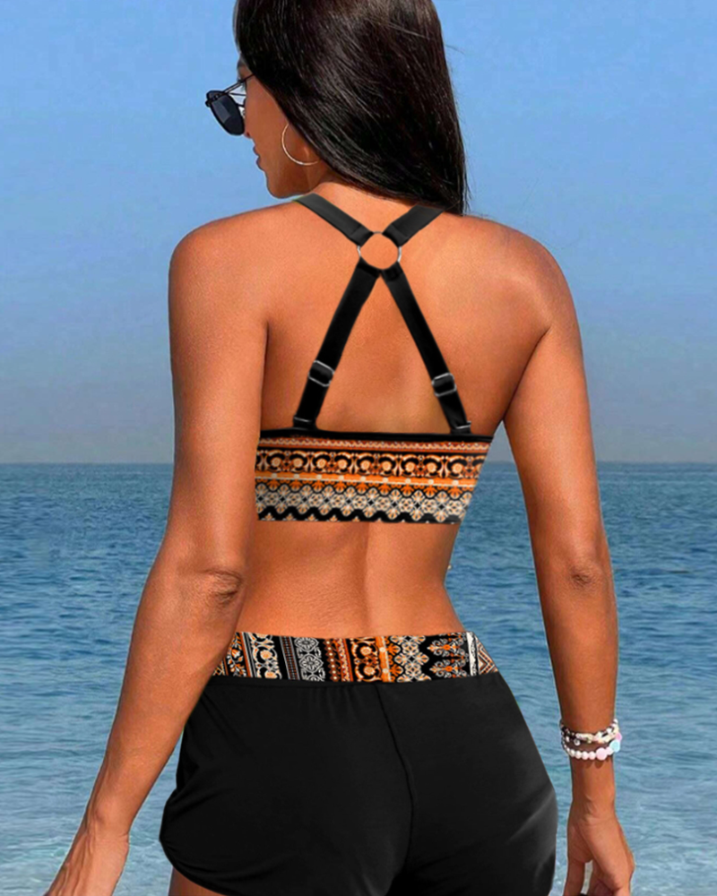 Lynor™ | High-Waisted Bikini with Geometric Print