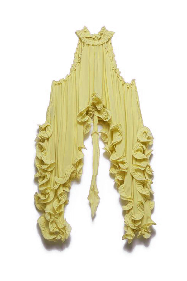 Lynor™ | Ruffled Hem & Neck Tie Flared Top