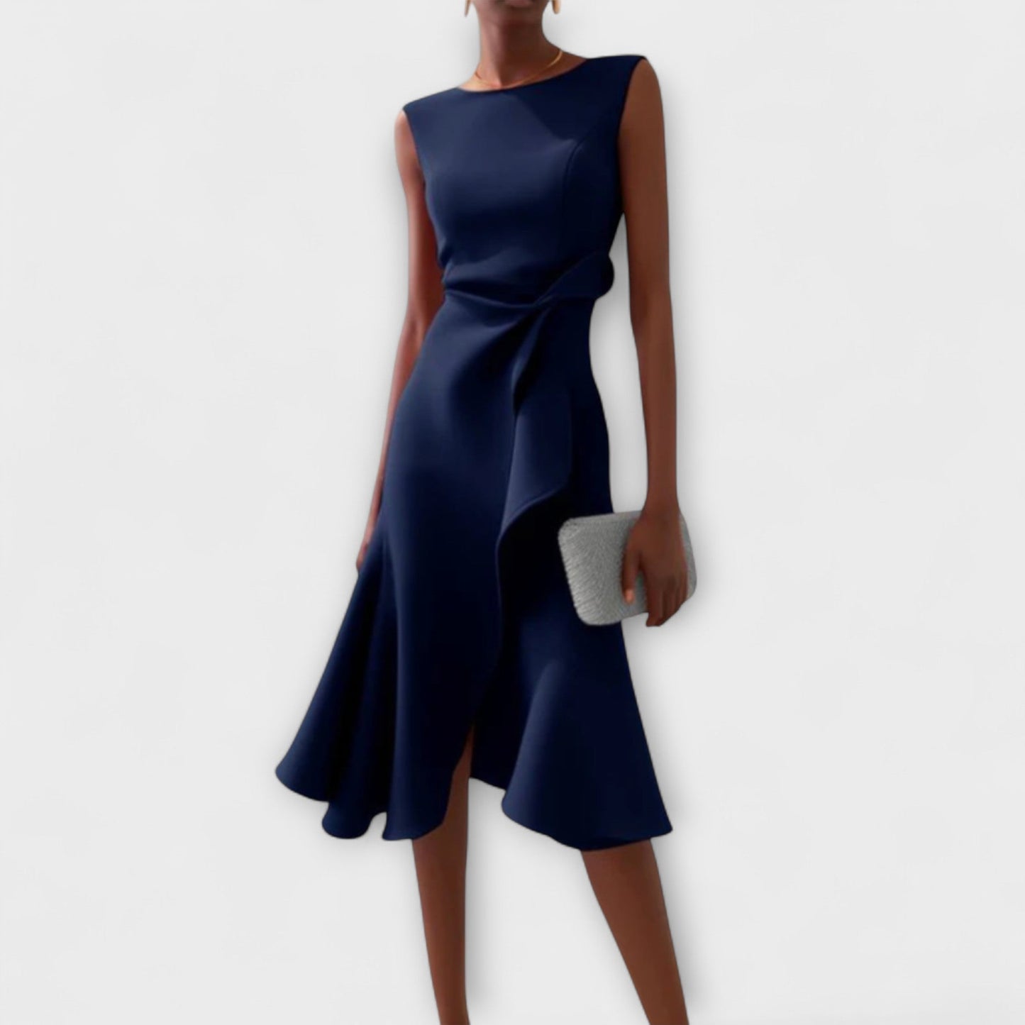 Lynor™ | Asymmetric Draped Design Midi Dress