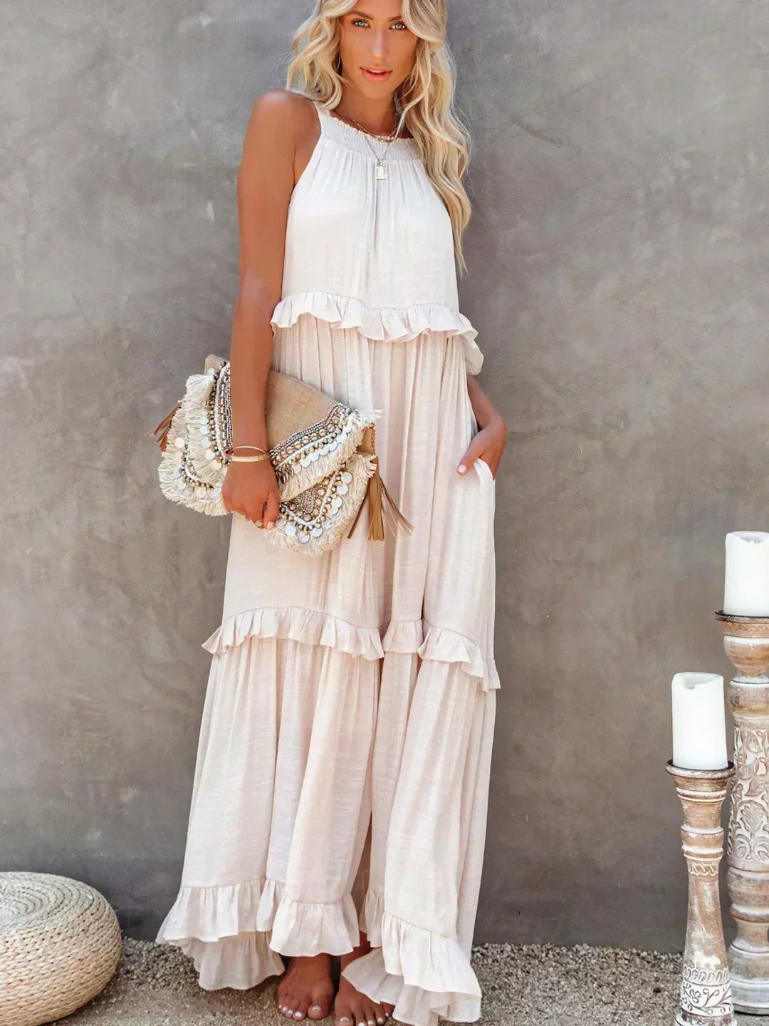Lynor™ | Elegant Sleeveless Dress with Ruffles