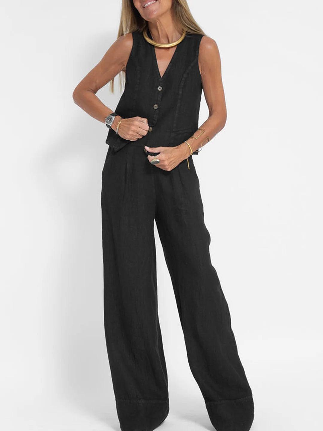 Lynor™ | Vest & Palazzo Pants Casual Set