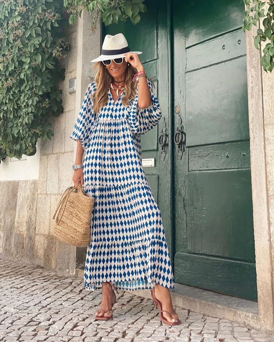 Lynor™ | Boho Cotton Maxi Dress – Effortless Style with Natural Comfort
