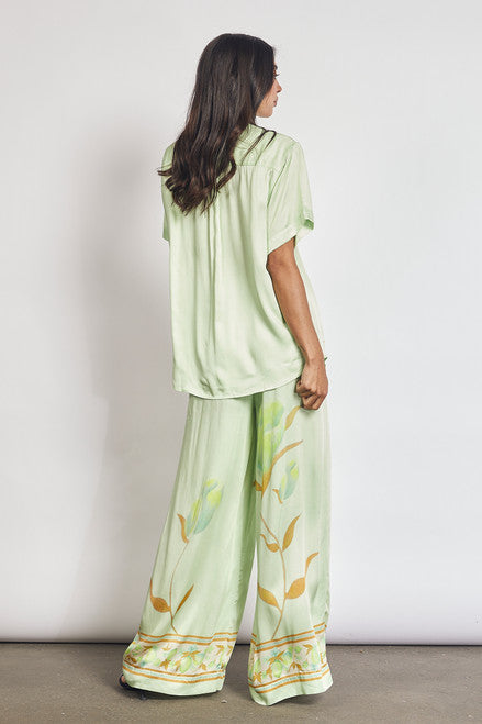 Lynor™ | Short Sleeve Shirt & Wide Pants with Pockets and Waist Tie Floral Set