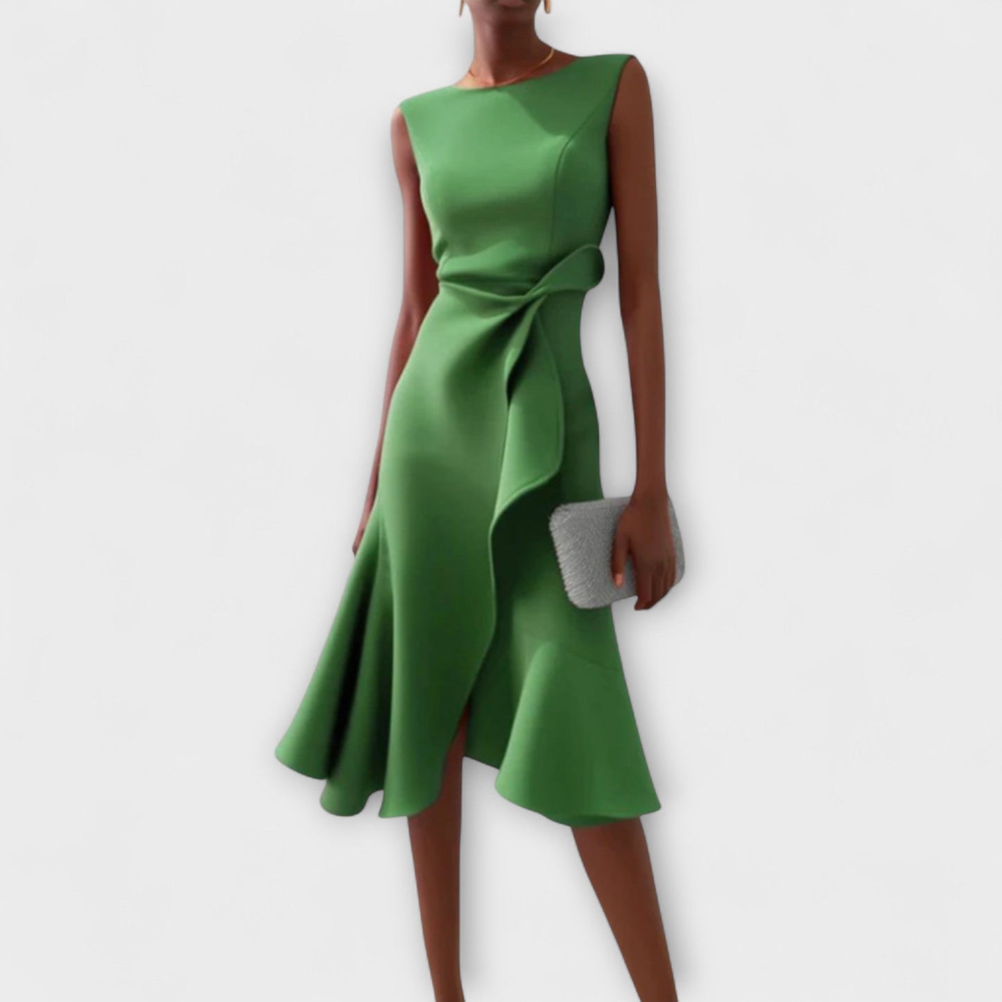 Lynor™ | Asymmetric Draped Design Midi Dress