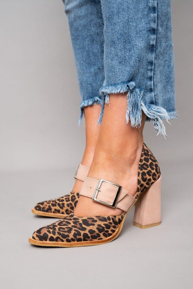 Lynor™ | Leopard Print Suede Sandals – Bold Elegance with a Stable Heel