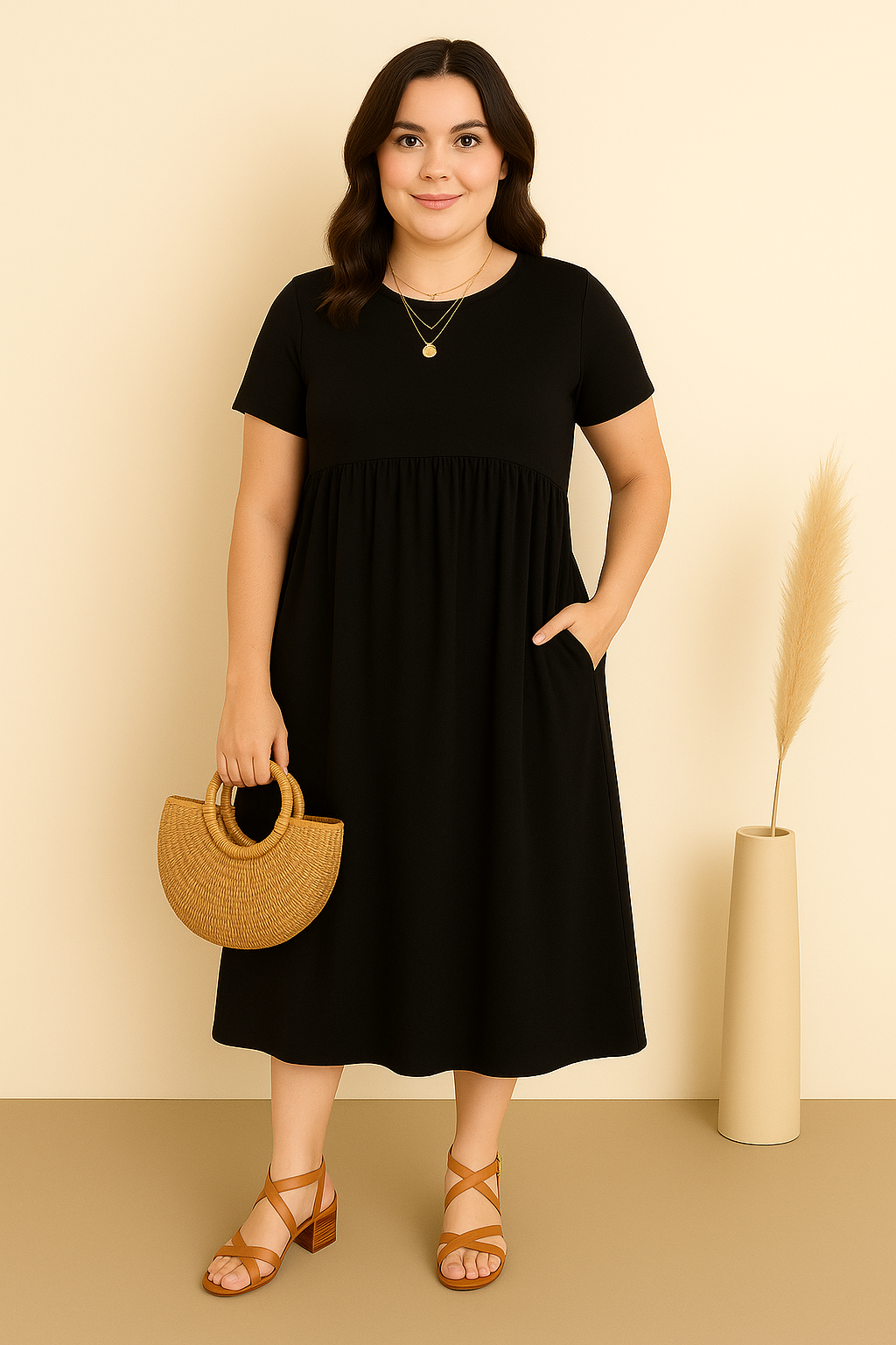 Lynor™ | O-Neck with Belly Coverage Dress