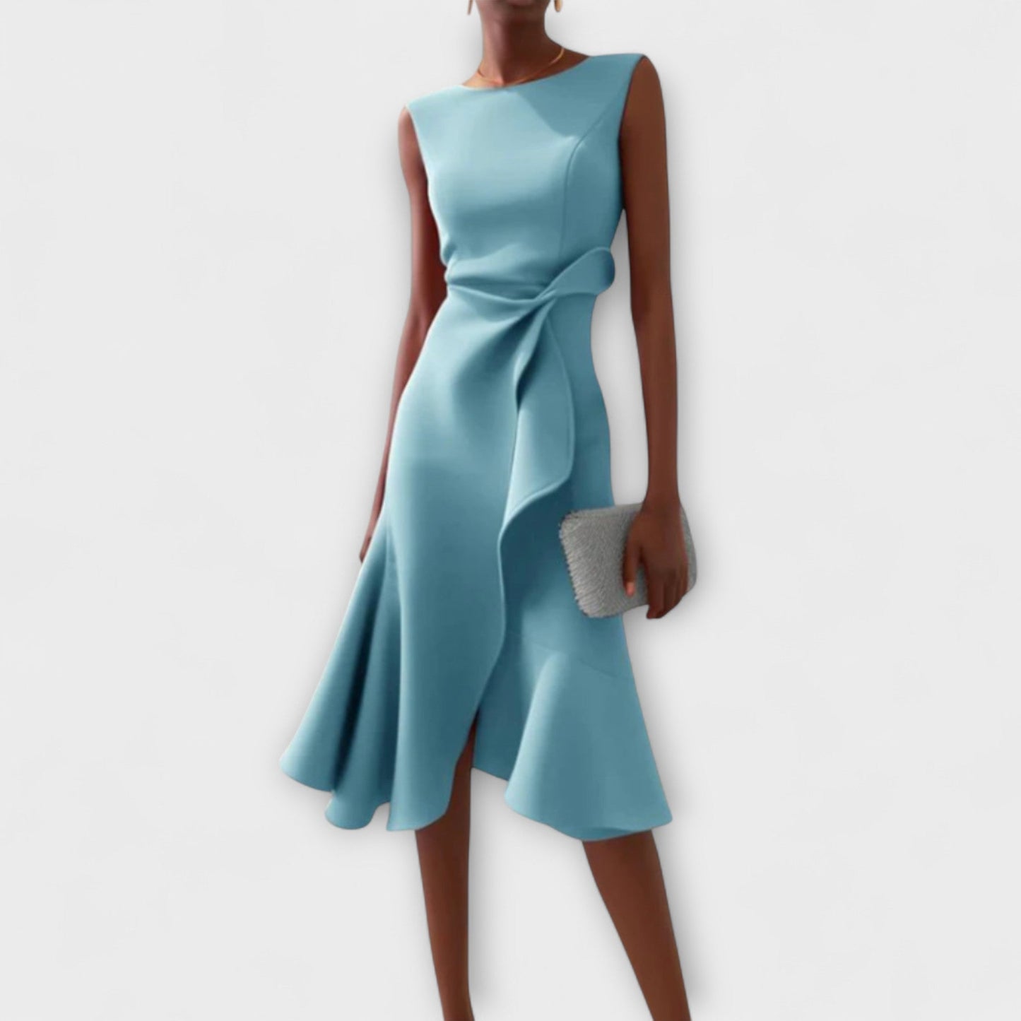 Lynor™ | Asymmetric Draped Design Midi Dress
