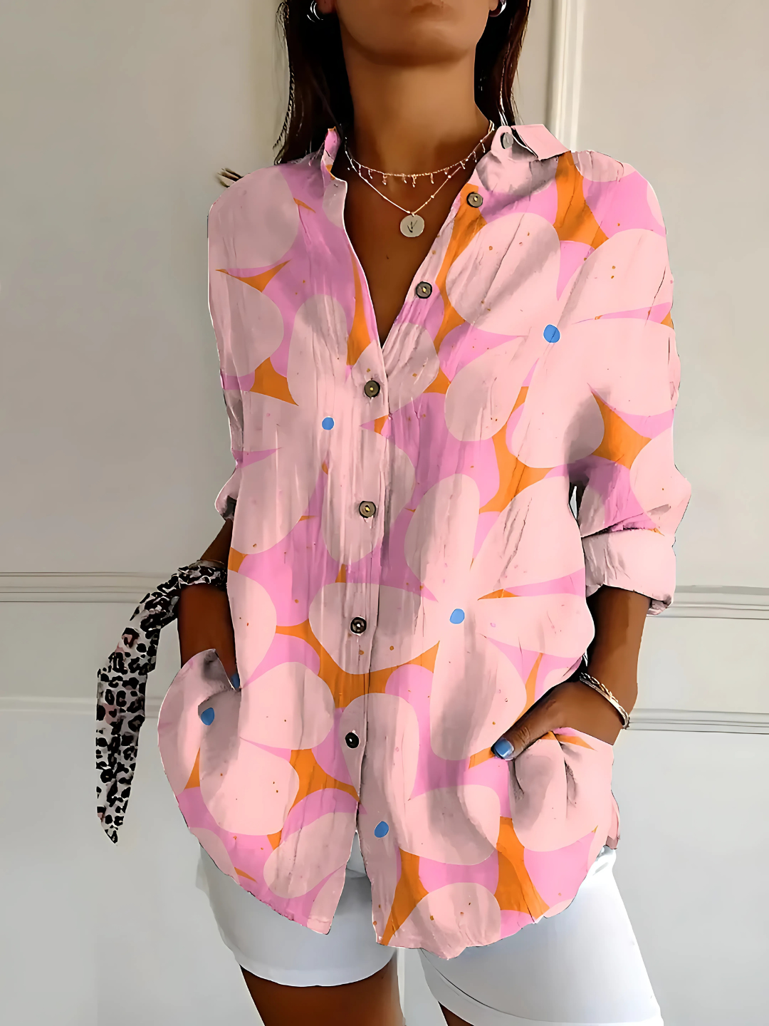 Lynor™ | Viviana Floral Wave Blouse Effortless Chic
