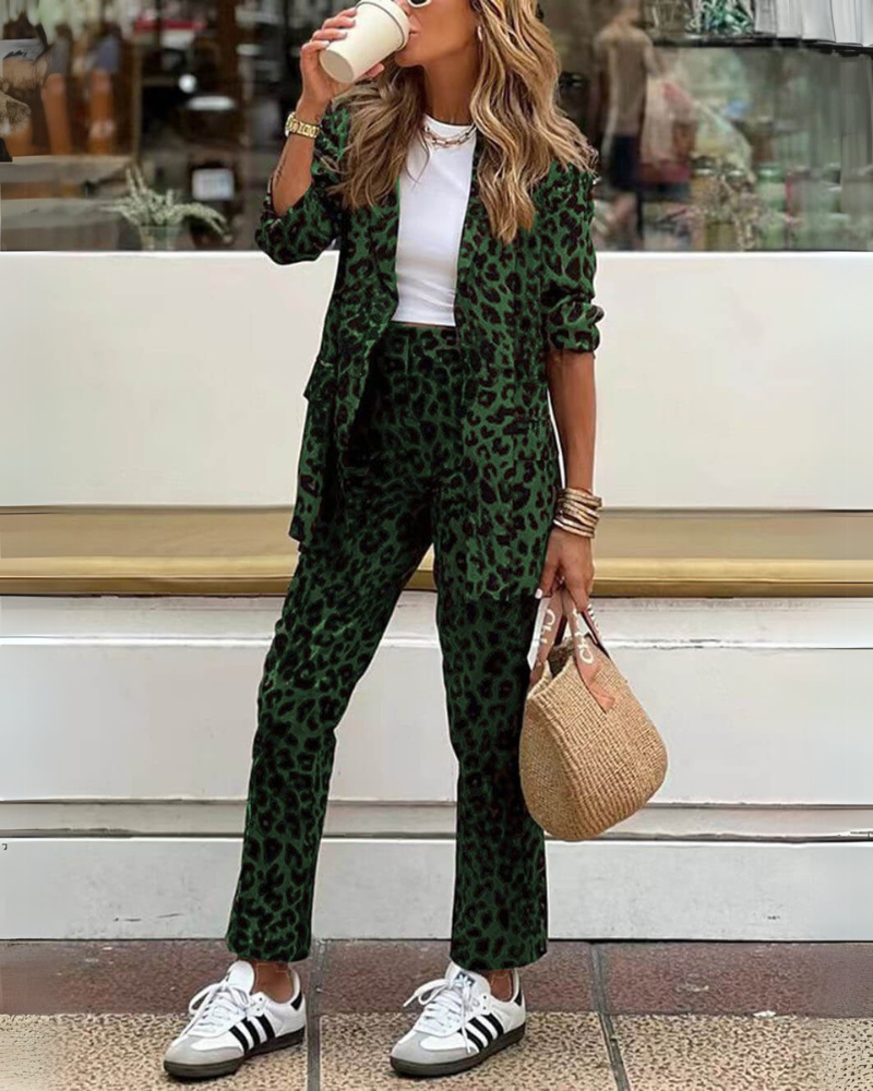 Lynor™ | Leopard Print Women's Pants set