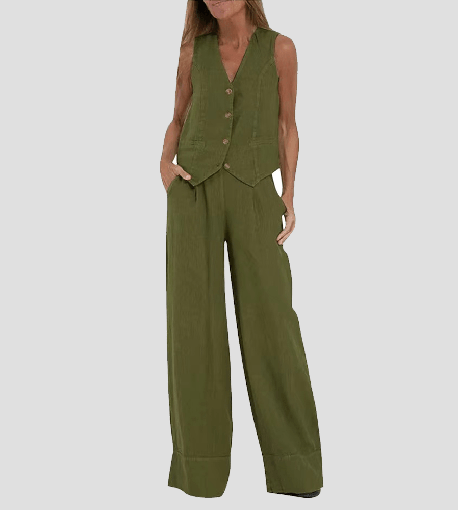 Lynor™ | Vest & Palazzo Pants Casual Set