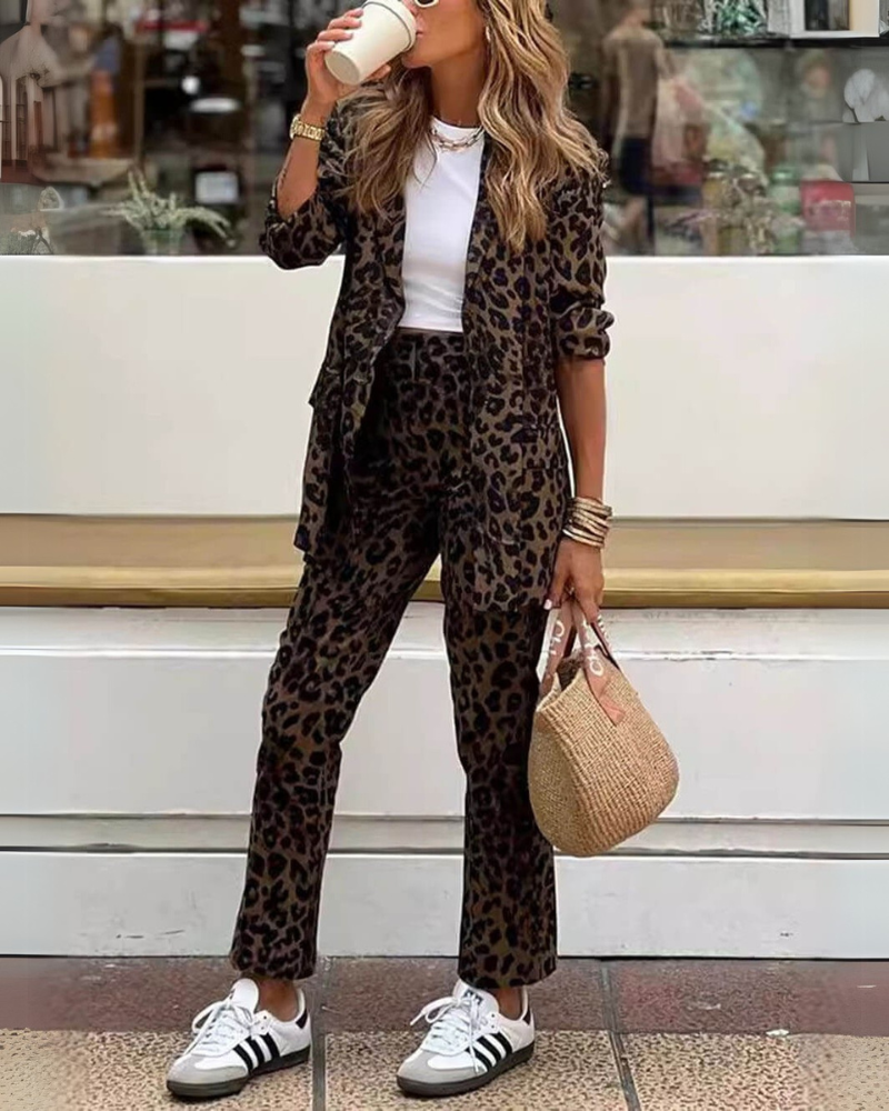 Lynor™ | Leopard Print Women's Pants set