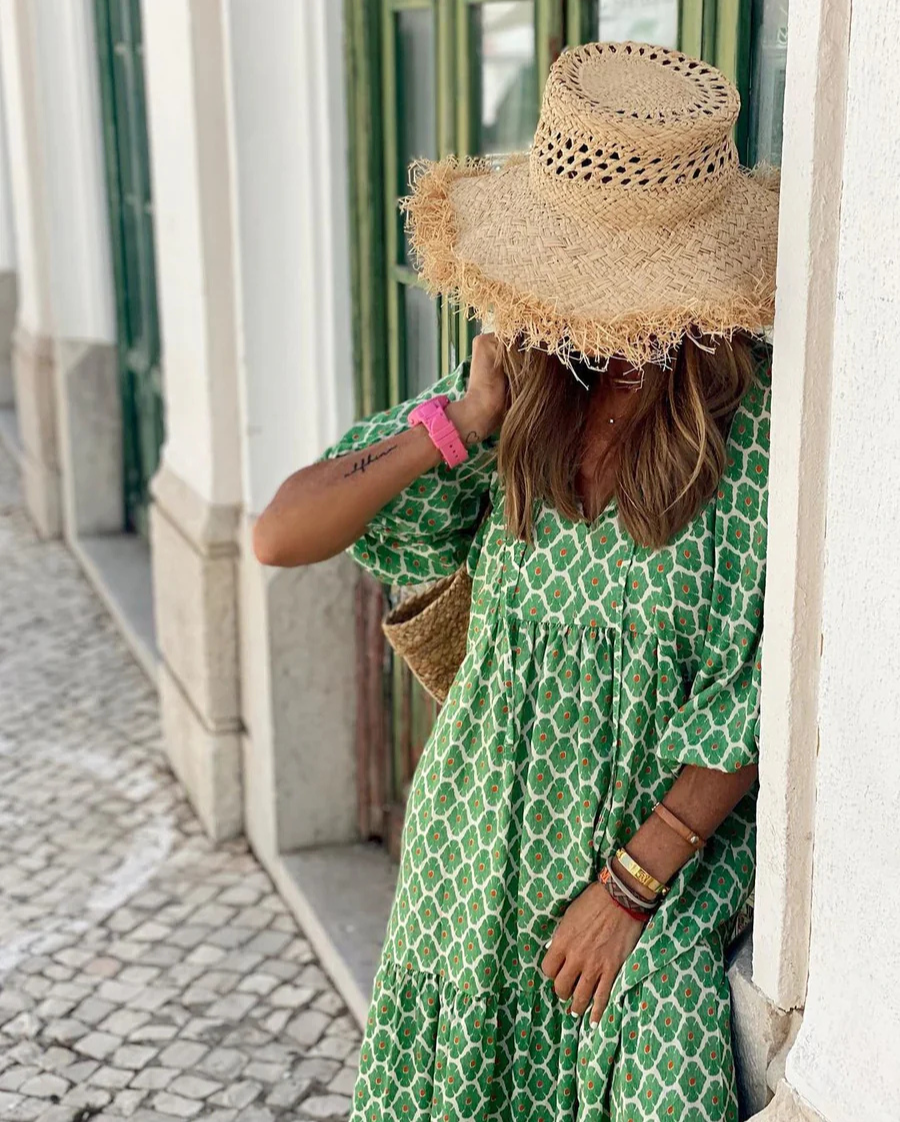 Lynor™ | Boho Cotton Maxi Dress – Effortless Style with Natural Comfort