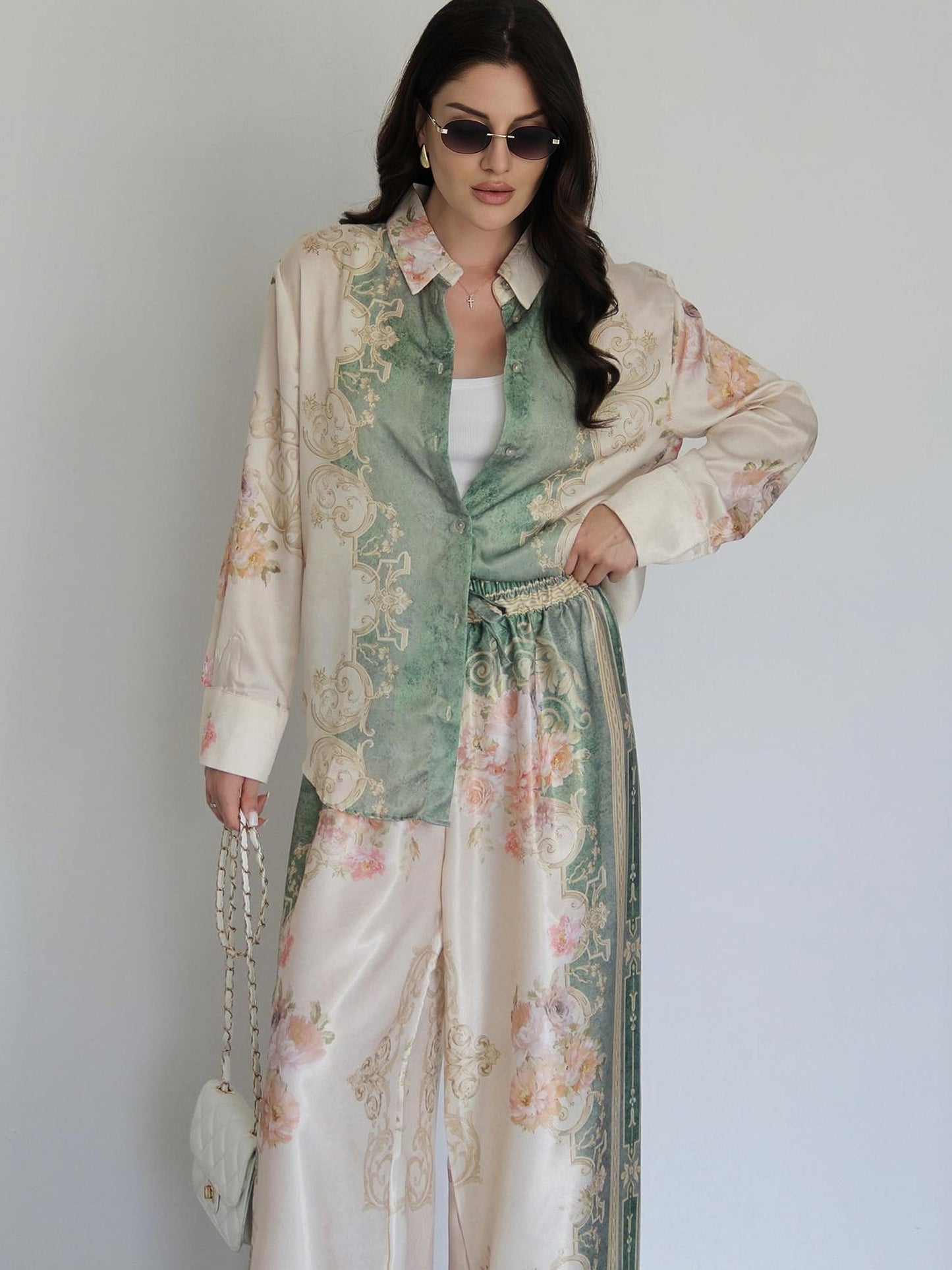 Lynor™ | Baroque Satin Two-Piece Set