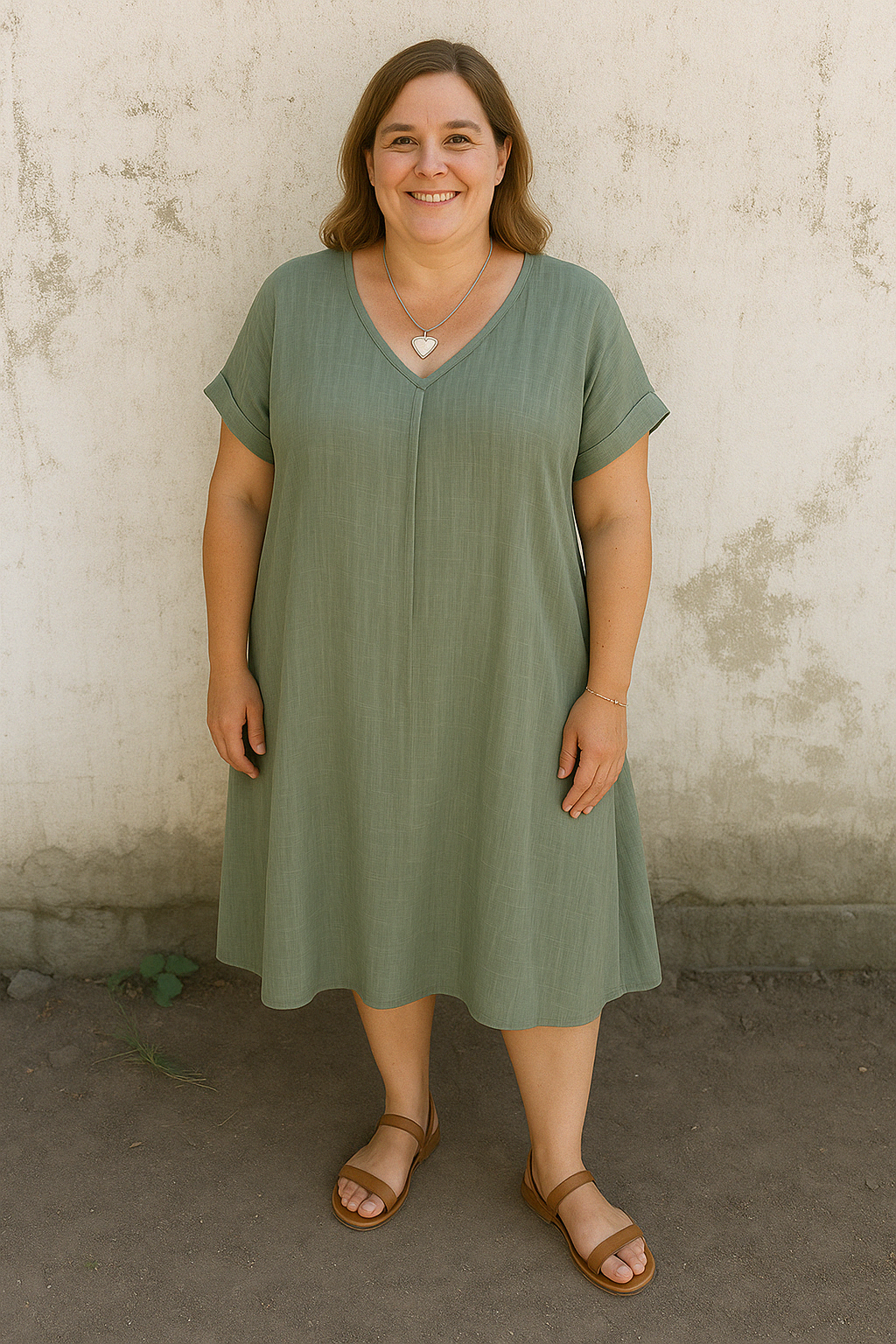 Lynor™ | Casual V-Neck with Tummy Coverage Linen Dress