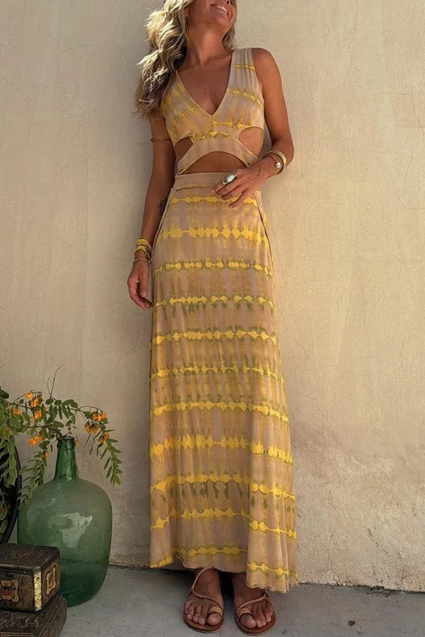Lynor™ | Long Dress Slit & Cut-Out Details
