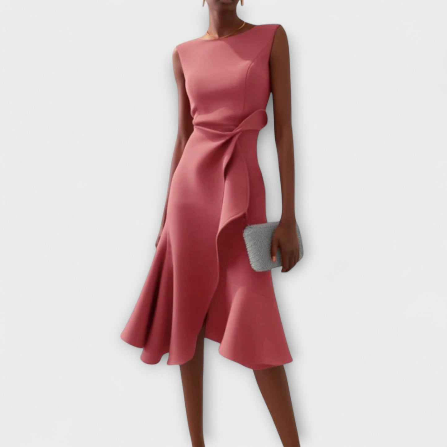 Lynor™ | Asymmetric Draped Design Midi Dress