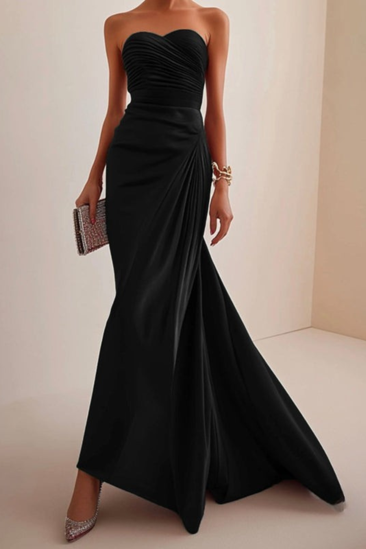 Lynor™ | Strapless Luxe Evening Dress Red