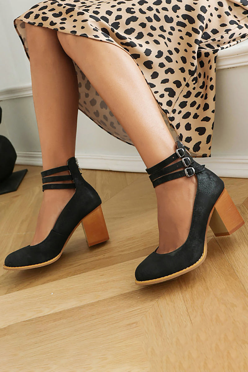 Lynor™ | Chunky Heel Sandals with Simple Ankle Strap – Minimalist Elegance, Maximum Stability