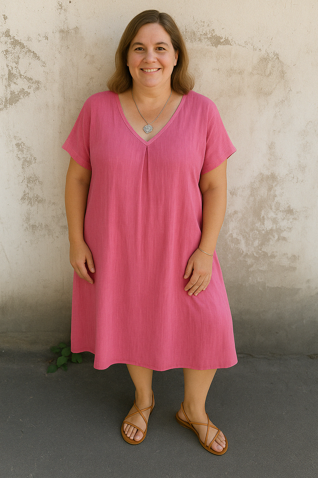 Lynor™ | Casual V-Neck with Tummy Coverage Linen Dress