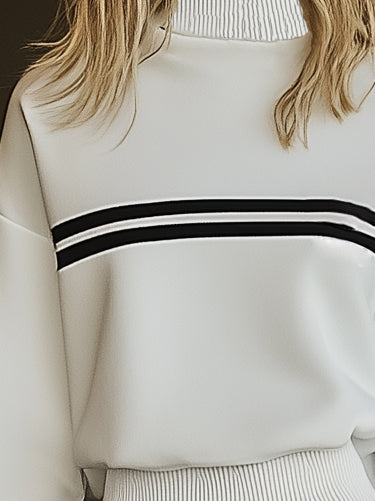 Lynor™ | Trendy Sporty Striped Sweatshirt Long Sleeve Mini Dress