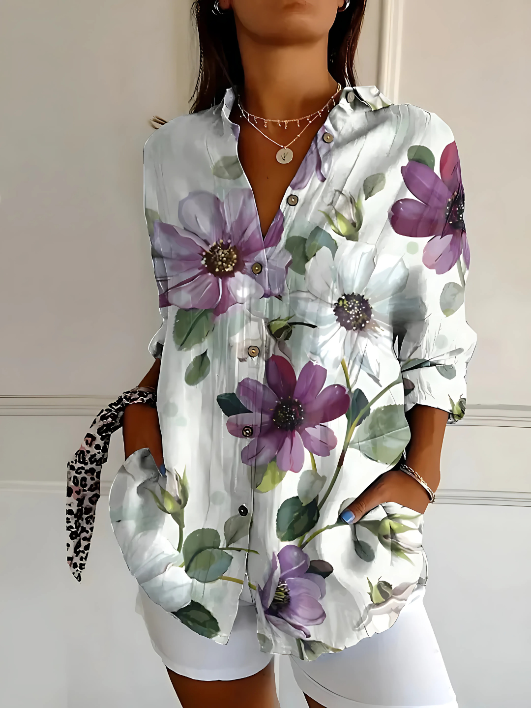 Lynor™ | Viviana Floral Wave Blouse Effortless Chic
