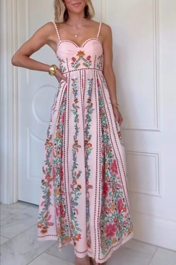 Lynor™ | Heart-Shaped Neckline & Beaded Straps Long Dress