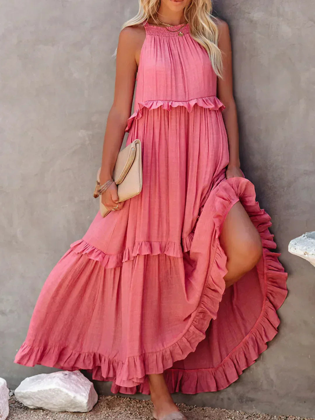 Lynor™ | Elegant Sleeveless Dress with Ruffles