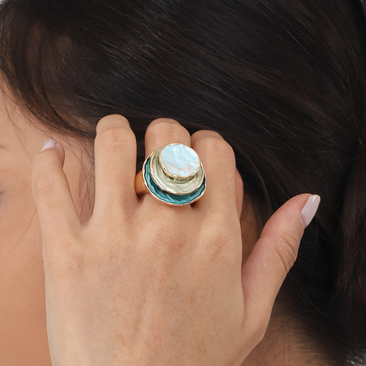 Lynor™ | Boho Three-Layer Enamel Ring