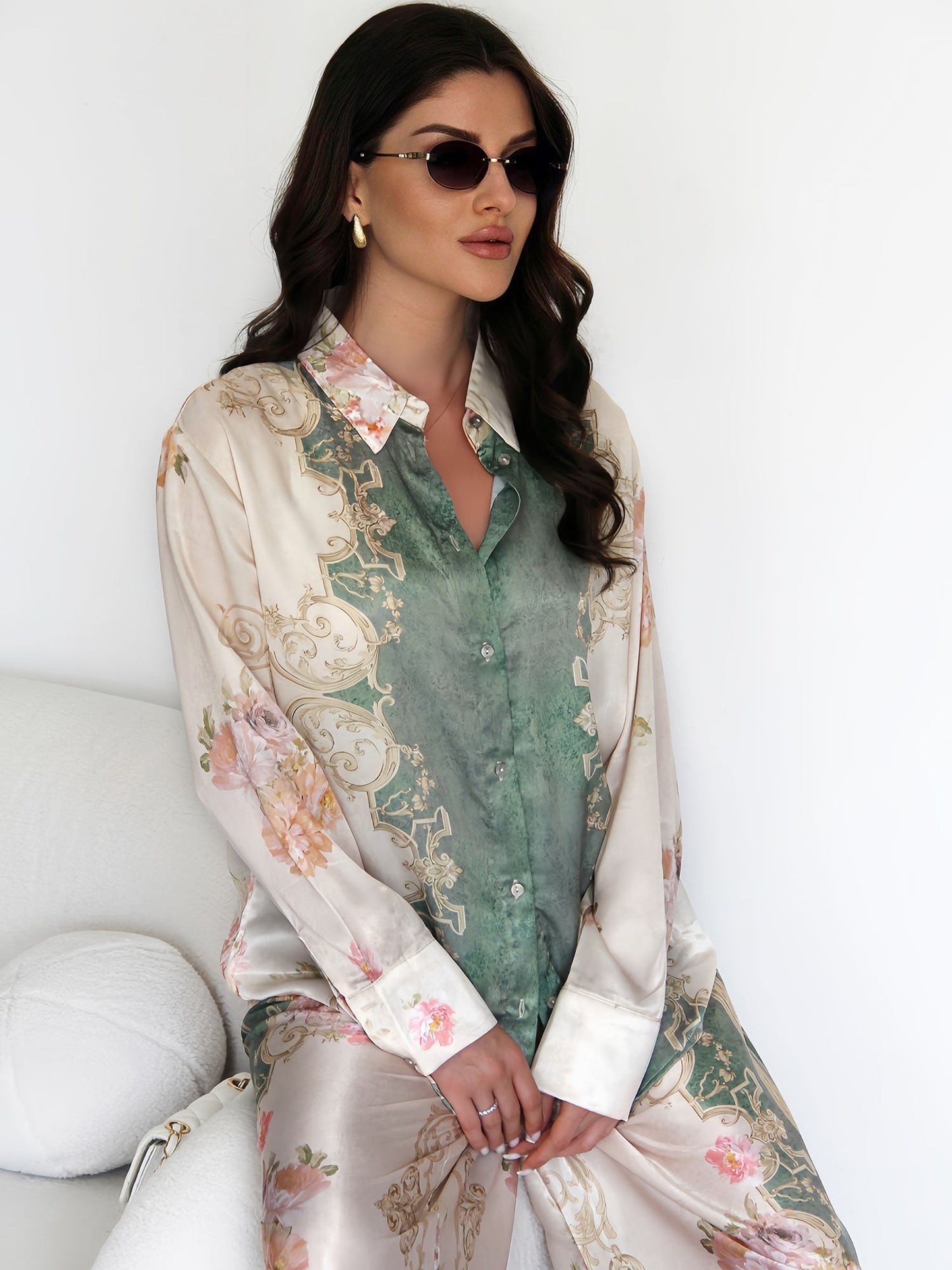 Lynor™ | Baroque Satin Two-Piece Set